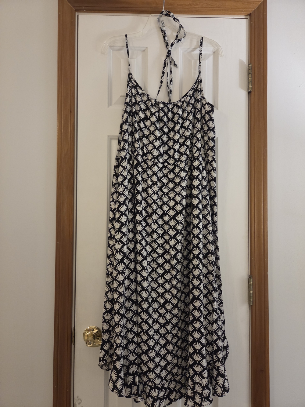 J. Crew Black and White Patterned Spaghetti Strap Dress